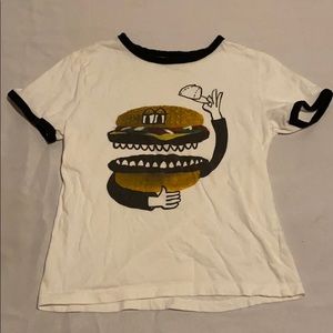 Boys Gymboree Hamburger Graphic Ringer Tee Shirt
